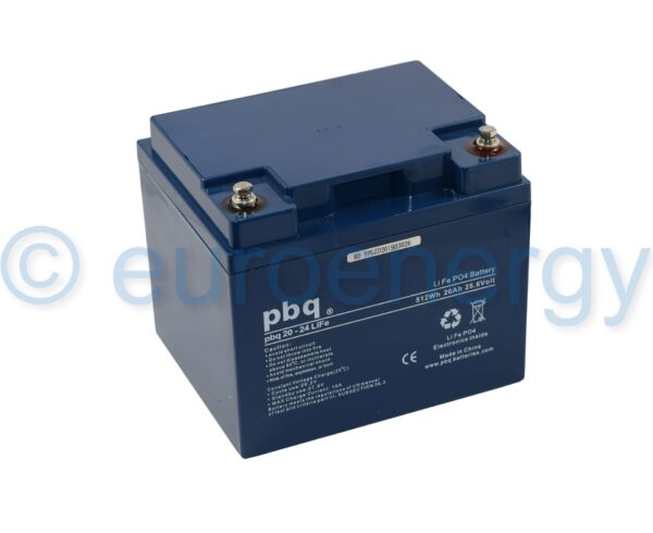 PBQ 20-24 LiFePO4 25.6v 20Ah Lithium Ferro Phosphate Battery