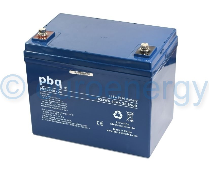 PBQ 40-24 LiFePO4 25.6v 40Ah Lithium Ferro Phosphate Battery
