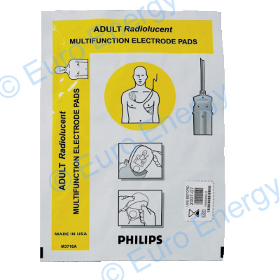 Philips Multi function Radiolucent M3716A / 989803107811 Original Adult/Child Disposable Electrode Pads, (Box of 10)