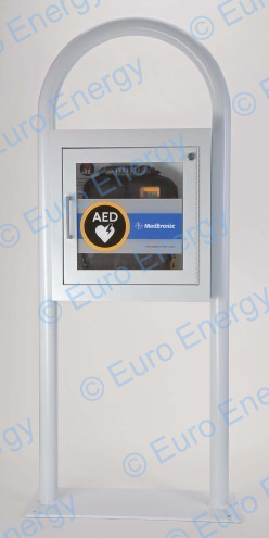 Physio Control Lifepak 1000 AED Floor Stand Alarmed Grey Cabinet Original Medical Accessory 11210-000029