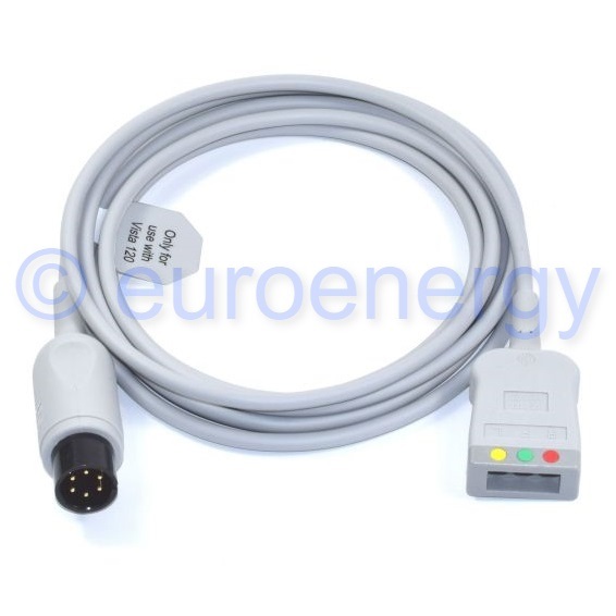Draeger 3-lead ECG Trunk cable IEC/AHA 2606495 Original Medical Accessory 06117