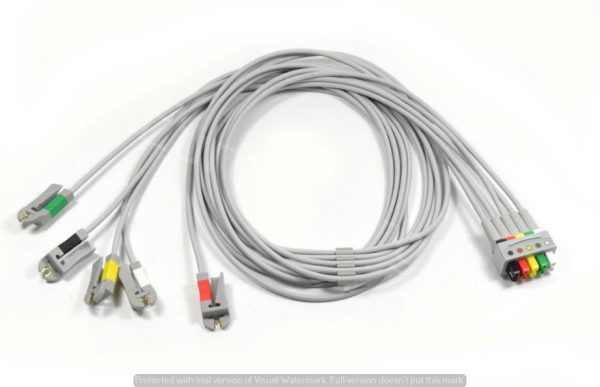 GE Multilink ECG 51" 5 lead, Grabber IEC 2106391-006 Original ECG lead wire set 06139