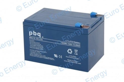 PBQ 15-12 LiFePO4 12.8v 15Ah Lithium Ferro Phosphate Battery 04730