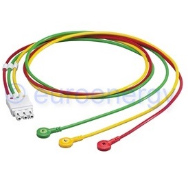 Philips Cable 3-lead Snap IEC ICU Shielded Original Medical Lead Set M1674A / 989803145121
