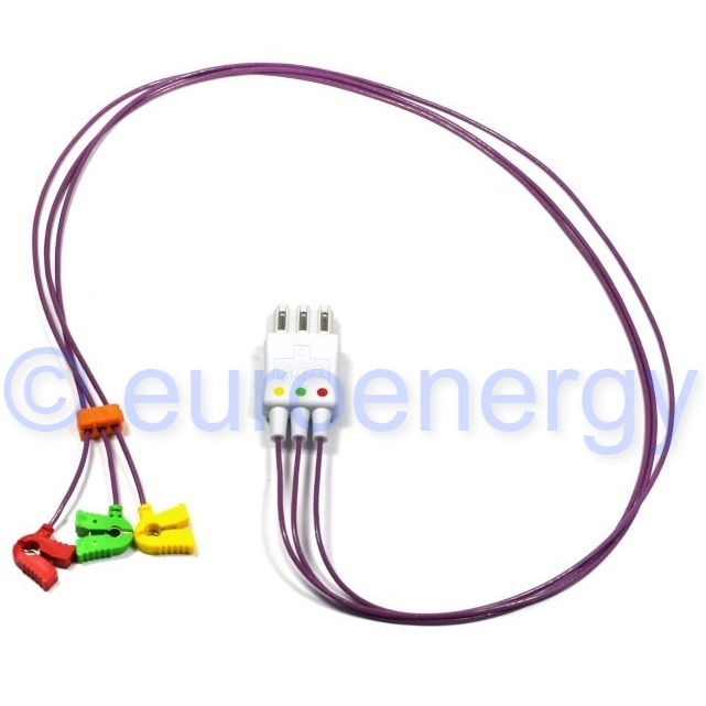 Philips Cable Un-shielded 3-lead Grabber Mini-clip, Original Medical IEC Lead Set M1626A 989803144951