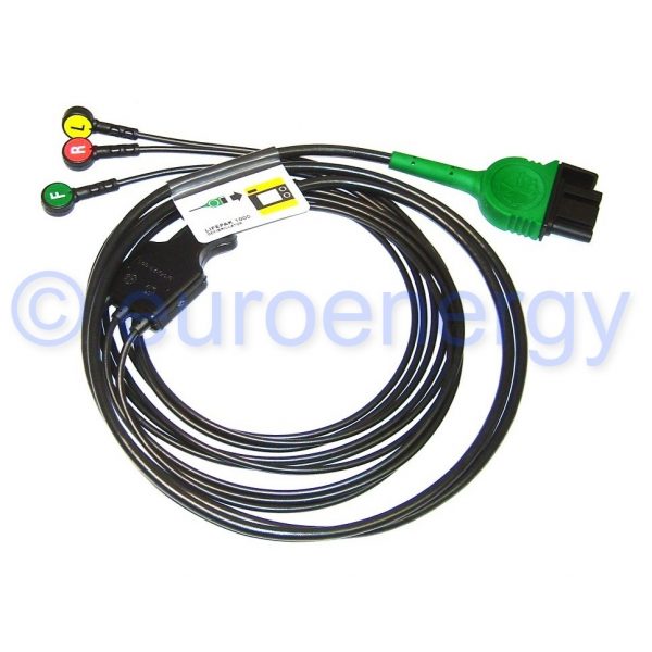 Physio-Control 3-Lead Original Medical ECG Lifepak 1000 Monitoring Cable 11111-000017