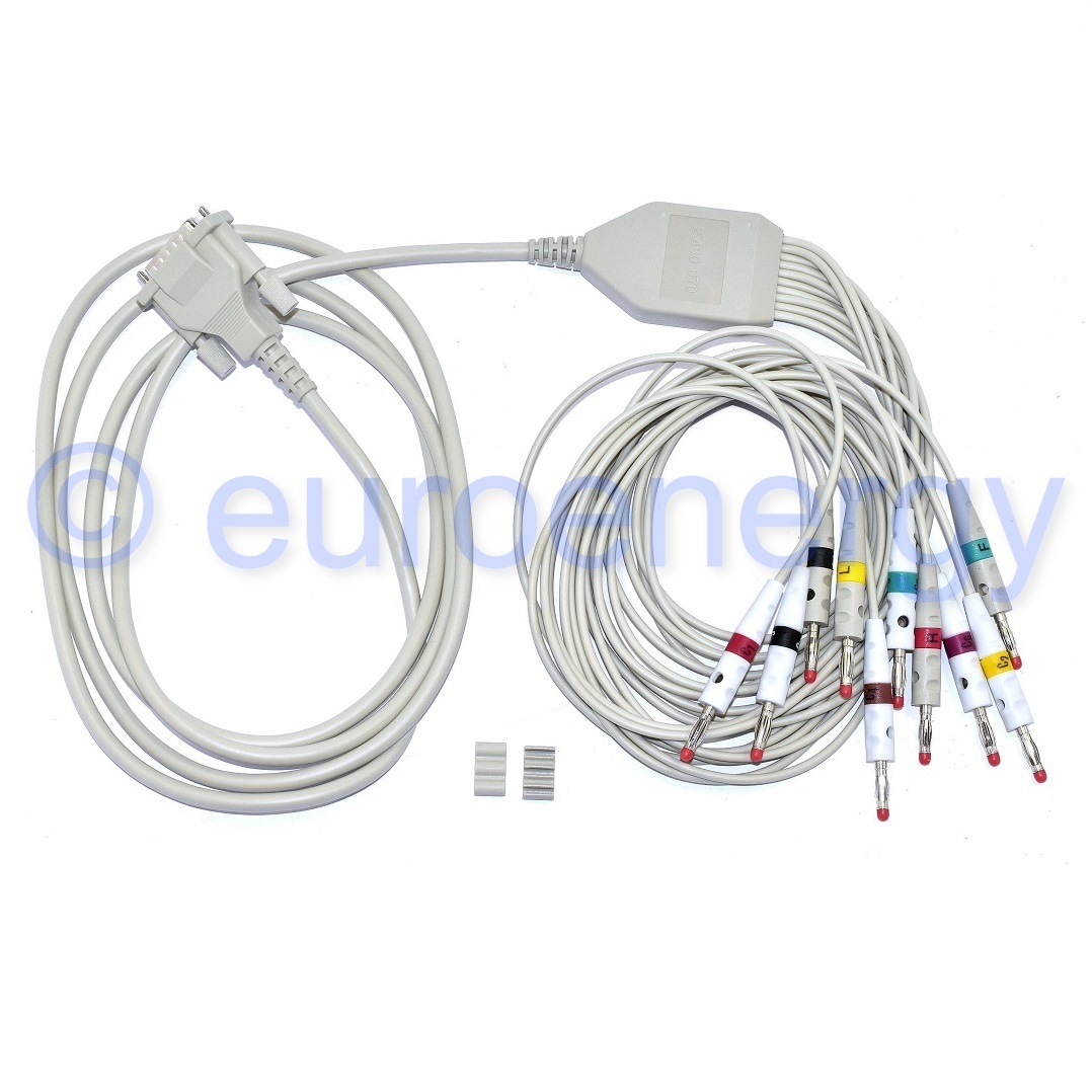 Schiller Patient Cable 10-Lead IEC 2m Banana Plug Type Original Cardiovit Medical Accessory 2.400070