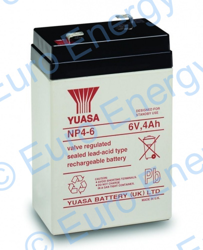 Yuasa NP4-6 AGM Sealed Lead Acid Battery 04114