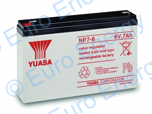 Yuasa NP7-6 AGM Sealed Lead Acid Battery 04116