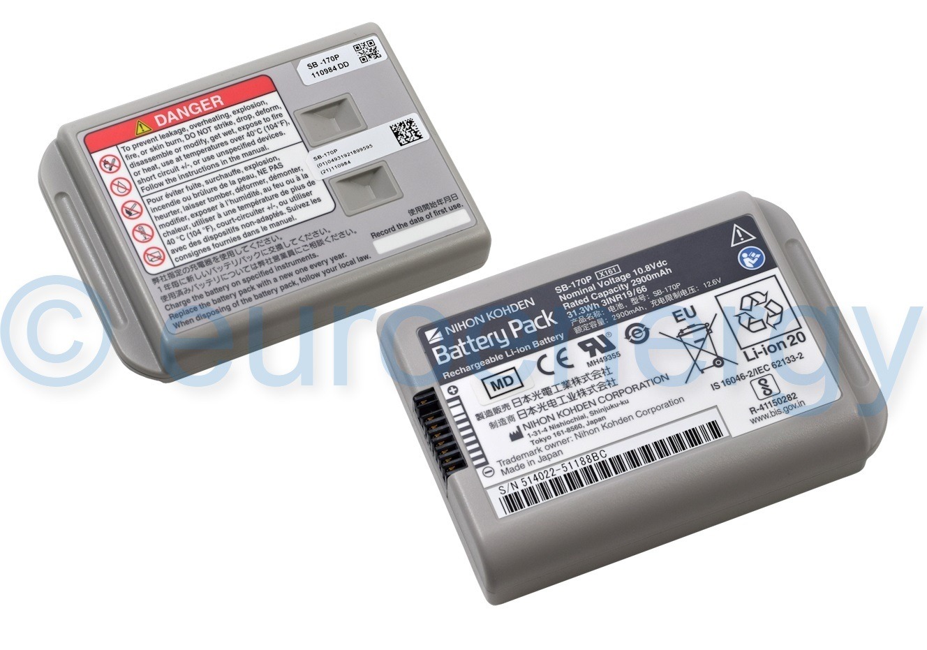 Nihon Kohden SB-170P Monitor/Oximeter Original Medical Battery X161