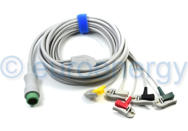 Mindray Beneview T1/T5/T6/T8/T9/BeneHeart D3/D6 Patient Monitor 12Pin 5-Lead ECG Cable 040-000962-00