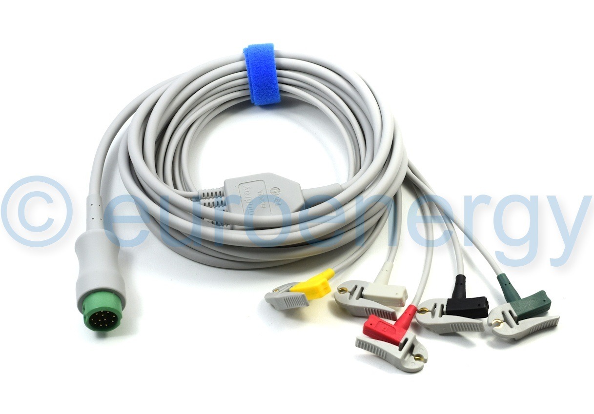 Mindray Beneview T1/T5/T6/T8/T9/BeneHeart D3/D6 Patient Monitor 12Pin 5-Lead ECG Cable 040-000962-00